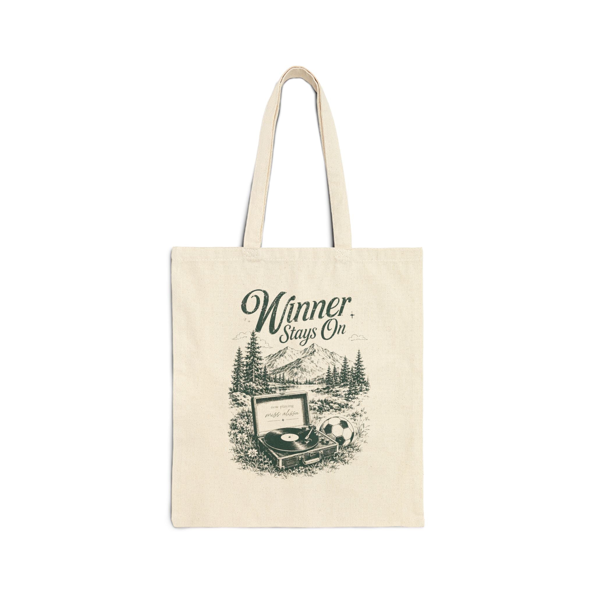 Tote Bag — "Winner Stays On" Vintage Outdoors Canvas Tote