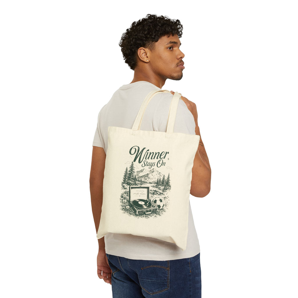 Tote Bag — "Winner Stays On" Vintage Outdoors Canvas Tote